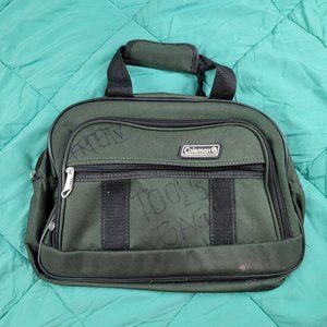 Coleman Tool Duffel Bag Green Black 16 Zippered Pocket Travel Bag